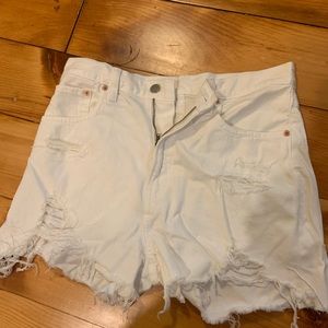 White Jean Shorts Montauk